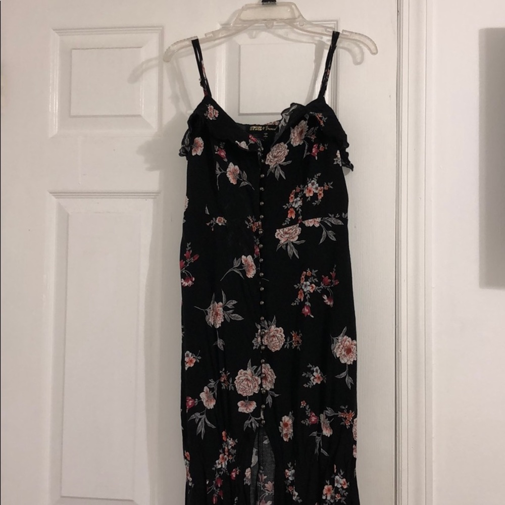 Long Black Floral Dress